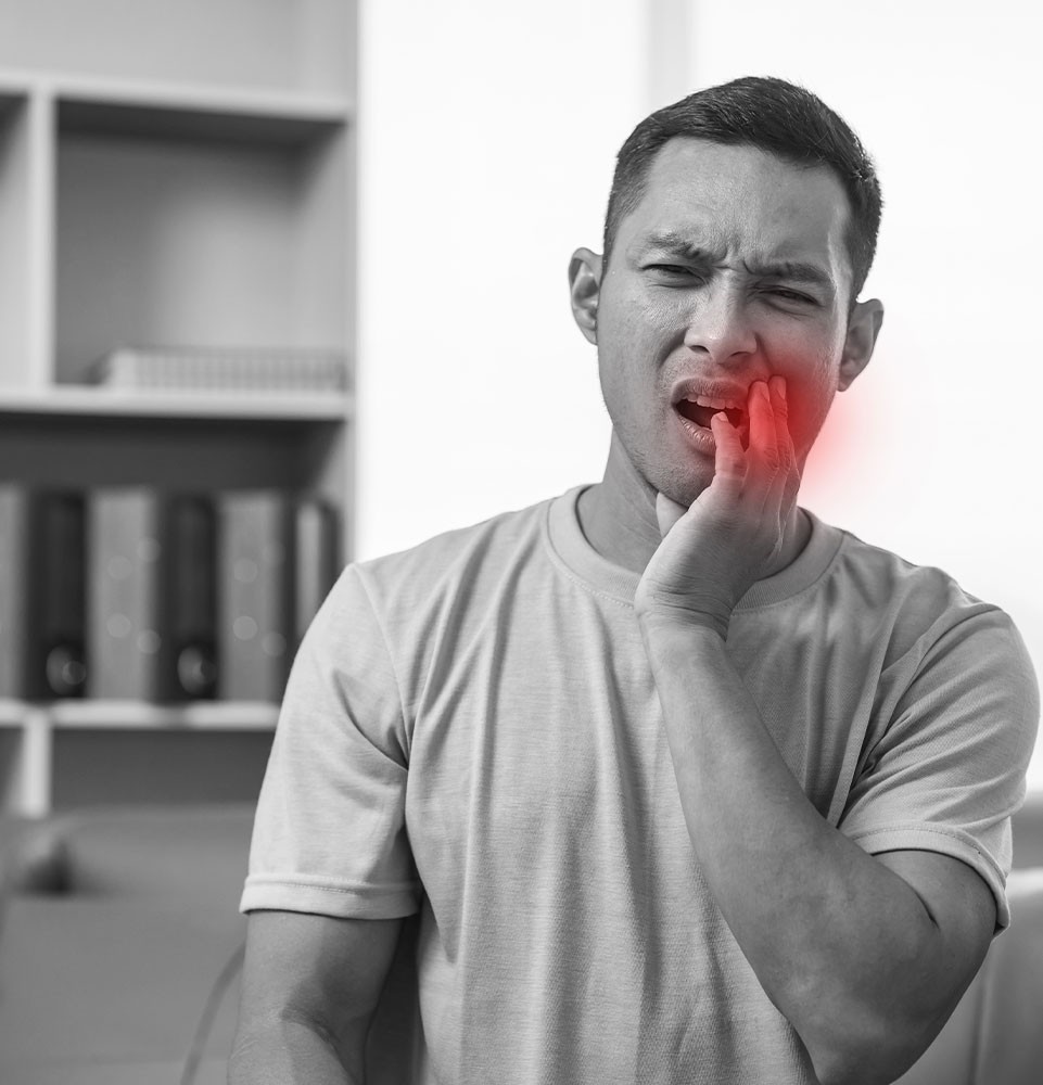 Person with a toothache